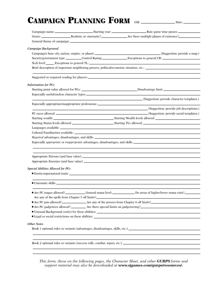 Campaign Planning | PDF | Adventure Games | Tabletop Games