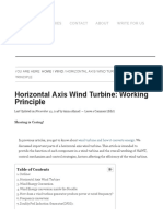 Horizontal Axis Wind Turbine - Working Principle