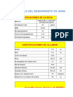 Calculo de Rendimiento de Avance Con Jumbo Dd530 S