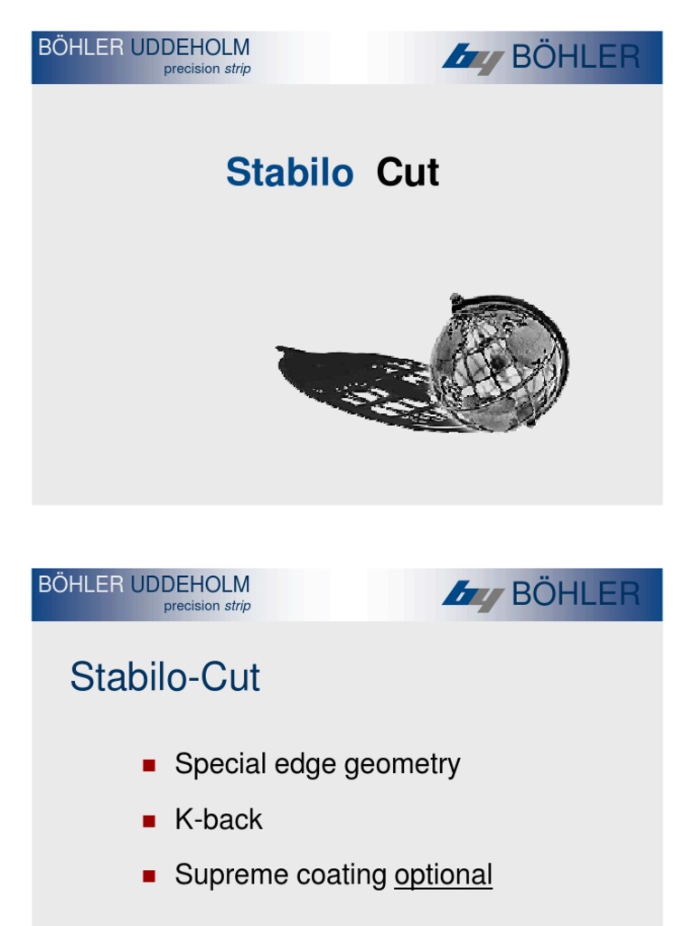 Bohler Stabilo Cut Rule Presentation Download Free PDF Mechanical