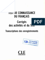 TCF 250 Corriges Des Activites Et Du Test PDF