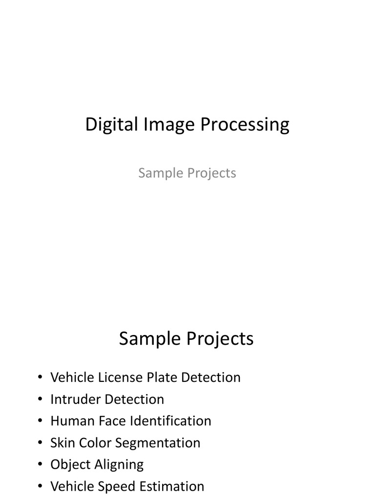 Digital Image Processing Projects Overview | PDF | Image Segmentation ...