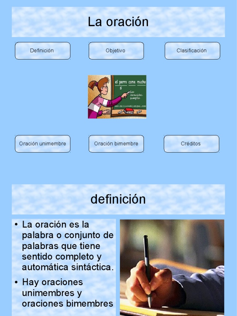 Tipos de Oraciones: Unimembre y Bimembre | PDF | Artes del Lenguaje y ...