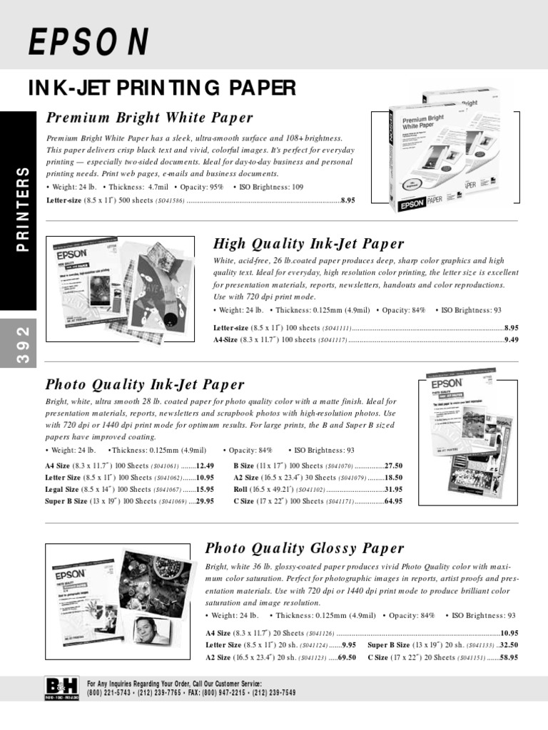 Epson - photo paper - glossy - 50 sheet(s) - A3 - S041406 - Paper & Labels  
