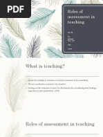 Roles of Assessment in Teaching