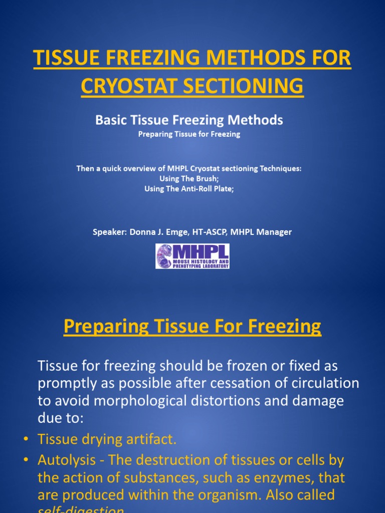 Tissue Freezing PDF Fixation (Histology) Freezing