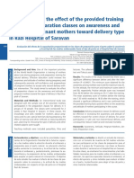 Evaluation of the effect of the provided training in delivery preparation classes on awareness and attitude of pregnant mothers toward delivery type in Razi Hospital of Saravan..pdf