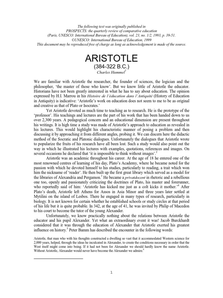 Aristote | PDF | Reason | Aristotle