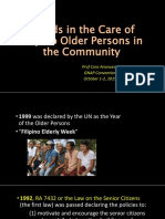 Trends in The Care of Filipino Older Persons in The Community