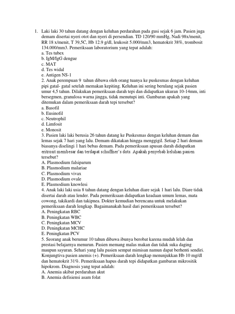 Soal Ukmppd Hematology