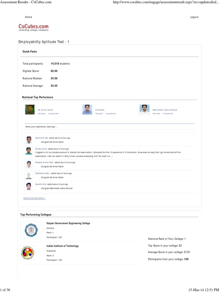 Assessment Results - CoCubes PDF | PDF | Fraction (Mathematics ...