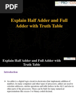 Explain Half Adder and Full Adder With Truth Table