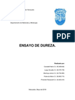 Informe de Ensayo de Dureza.