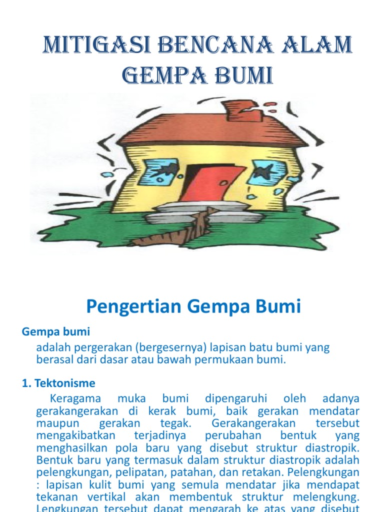 Mitigasi Bencana Alam Gempa Bumi Pdf