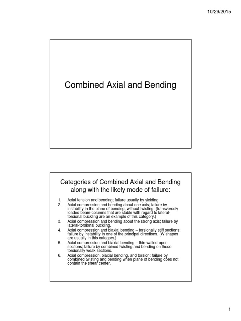 Combined Axial and Bending Design Guide | PDF | Bending | Buckling