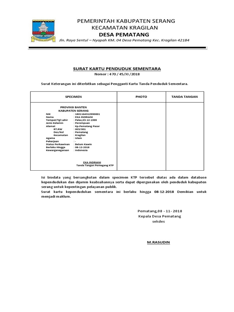 KTP Sementara Baru | PDF