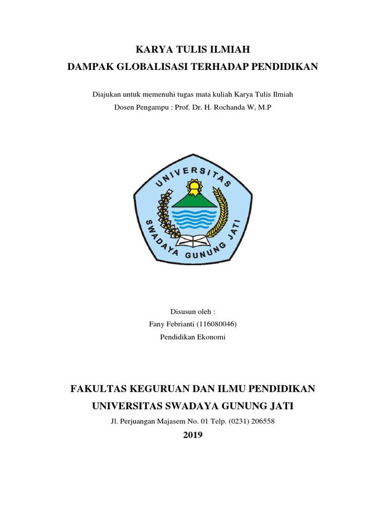 Karya Tulis Ilmiah Dampak Globalisasi Terhadap Pendidikan