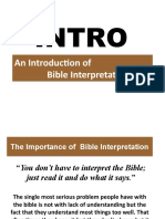Intro: An Introduction of Bible Interpretation