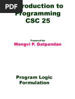 Program Logic Formulation