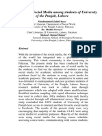 Use of Online Resources by The Post Graduate Students of The Department of Social Work, University of The Punjab, Lahore A Case Study