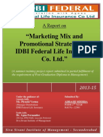 by Adarsh Mishra Report On Marketing Mix Promotional Strategies at IDBI Federal Lfe Insurance Final Report PDF