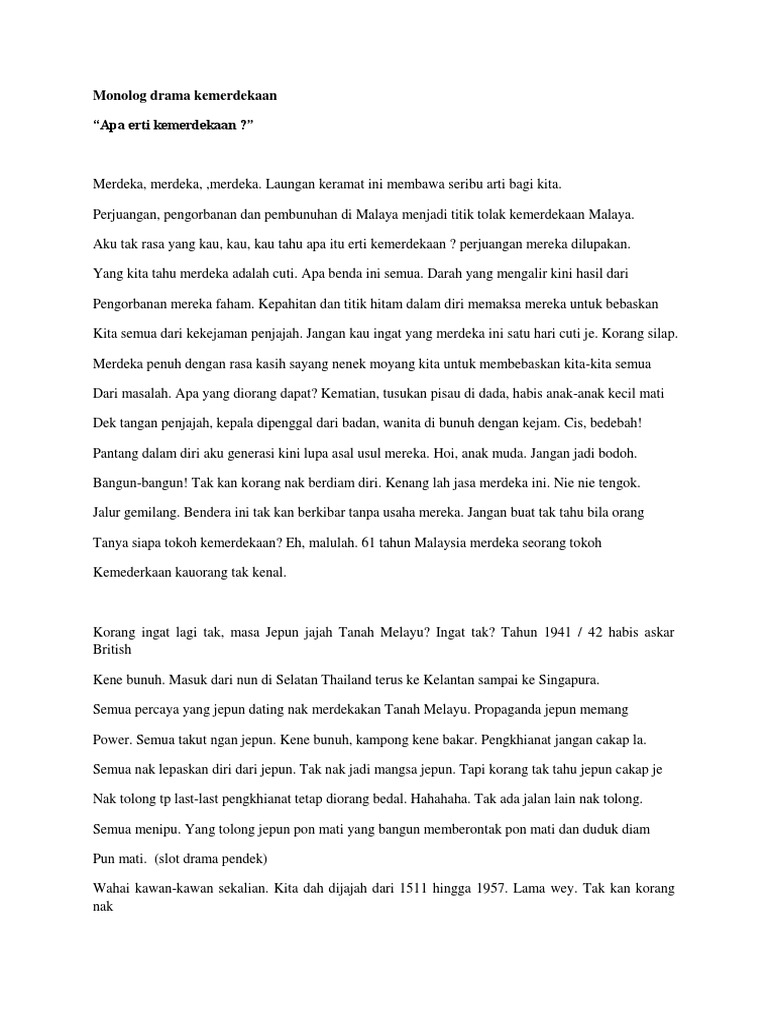 Cerita Pendek Tentang Perjuangan Kemerdekaan - Sekali