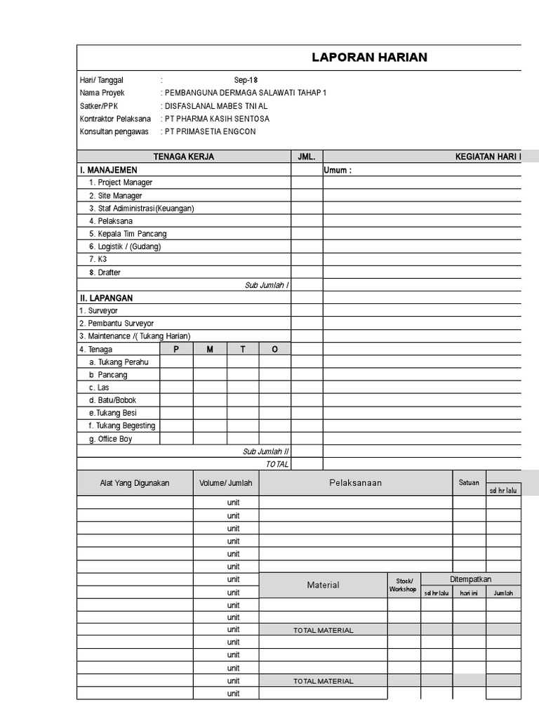Contoh Form Laporan Harian Produksi Contoh Itube Imagesee