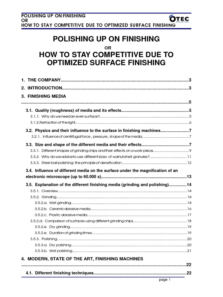 Polishing Up On Finishing How To Stay Competitive Due To Optimized