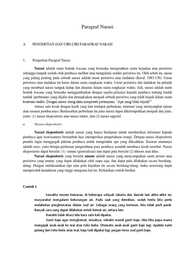 Bahan Ajar Mentah Paragraf Narasi k.6 | PDF
