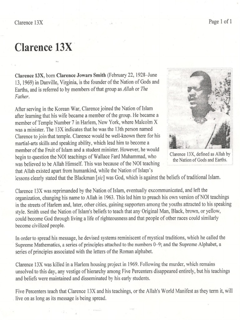Clarence 13x - Father Allah | PDF