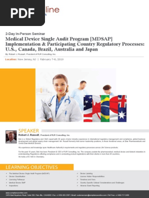 Medical Device Single Audit Program Mdsap