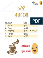 Harga Neuro-Cafe: No. Nama Harga Keterangan 1. 2. 3. 4. 5