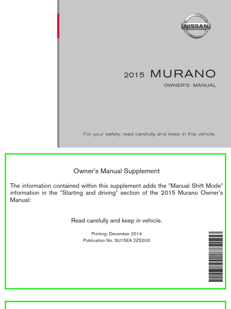 2007 NISSAN MURANO OWNER S MANUAL PDF visual data 2