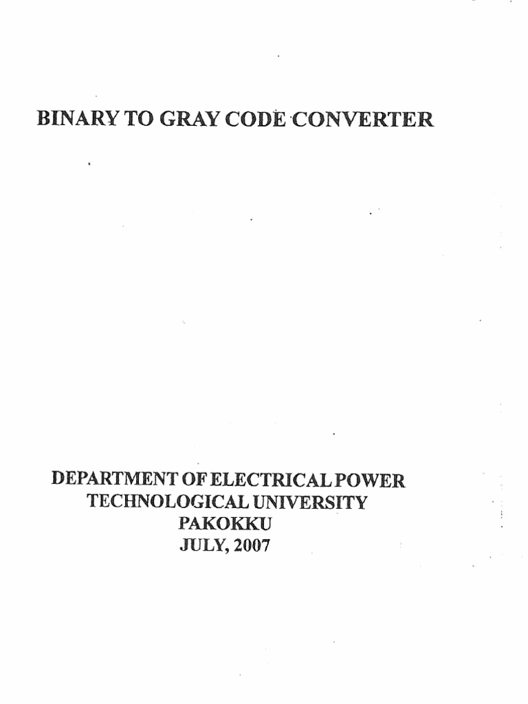Binary to Gray Code Converter Guide | PDF | Computer Engineering ...