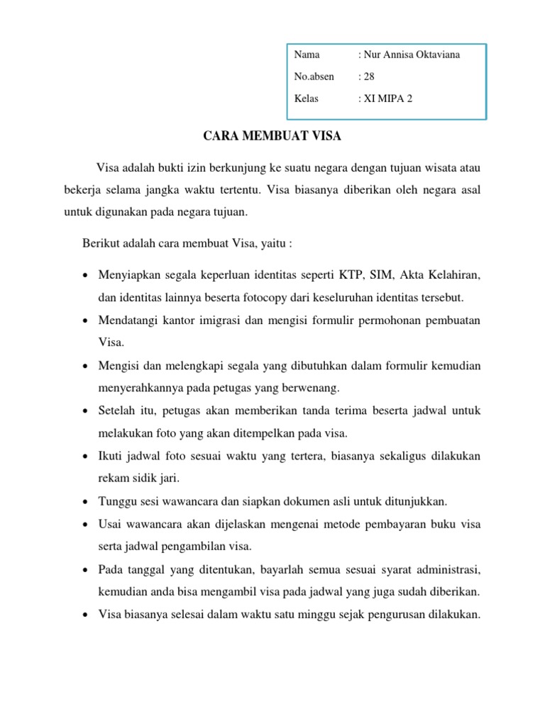 Cara Membuat Visa | PDF