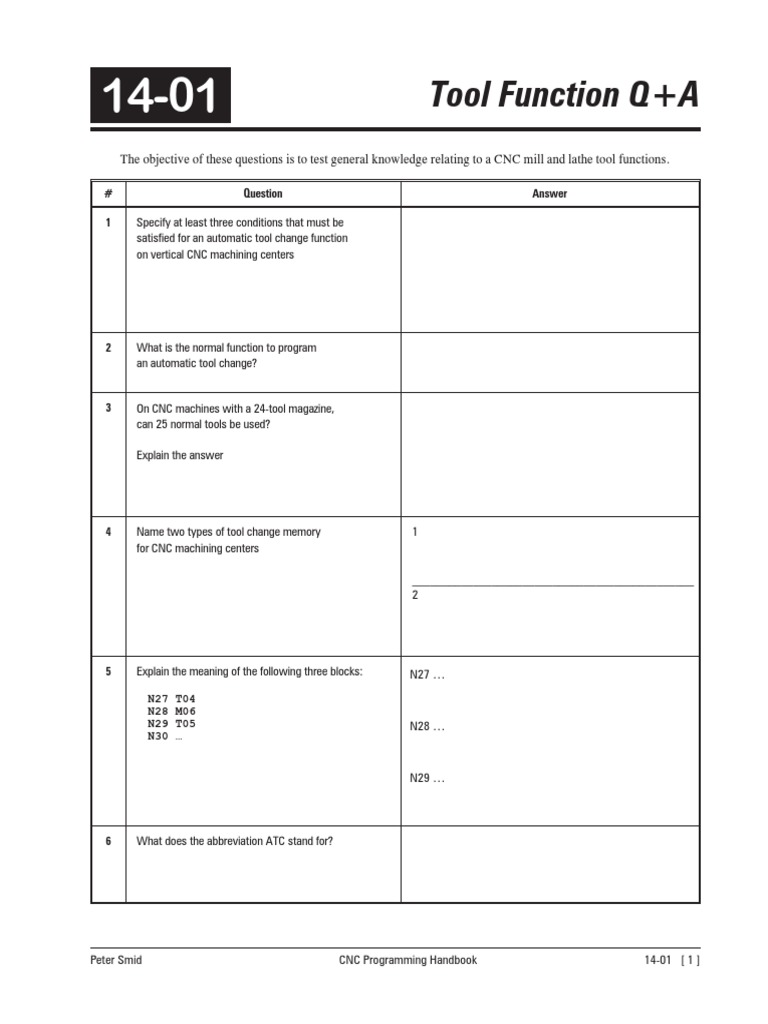 Tool Function Q+A: # Answer 1 | PDF | Numerical Control | Machining
