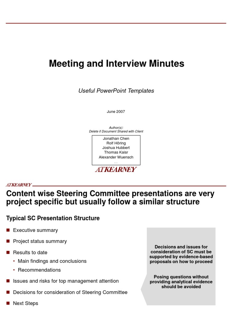 Meeting and Interview Minutes | PDF | Committee | Business