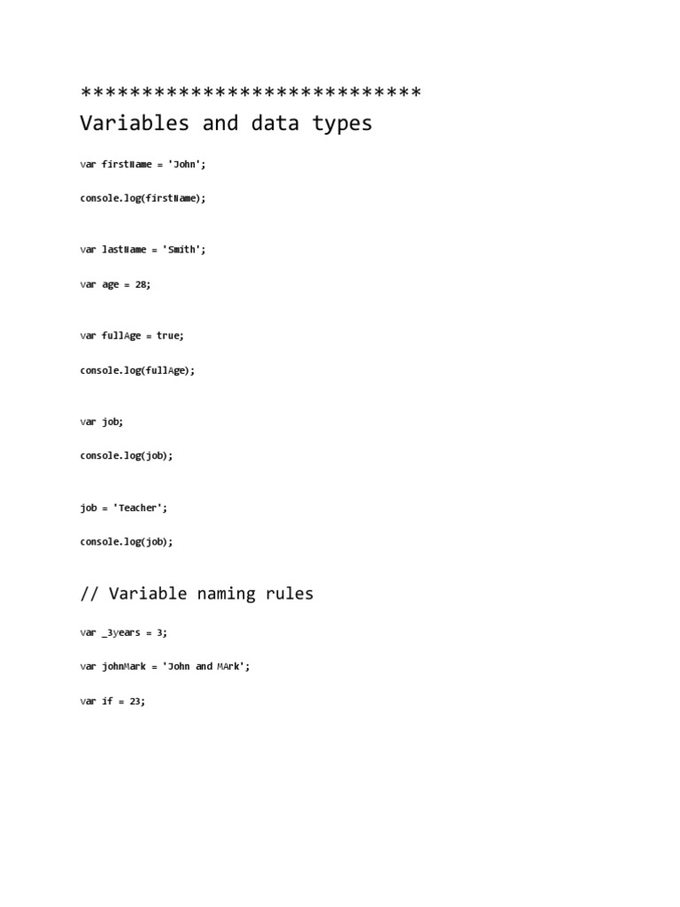 02 JavaScript Language Basics | PDF | Body Mass Index | Software ...