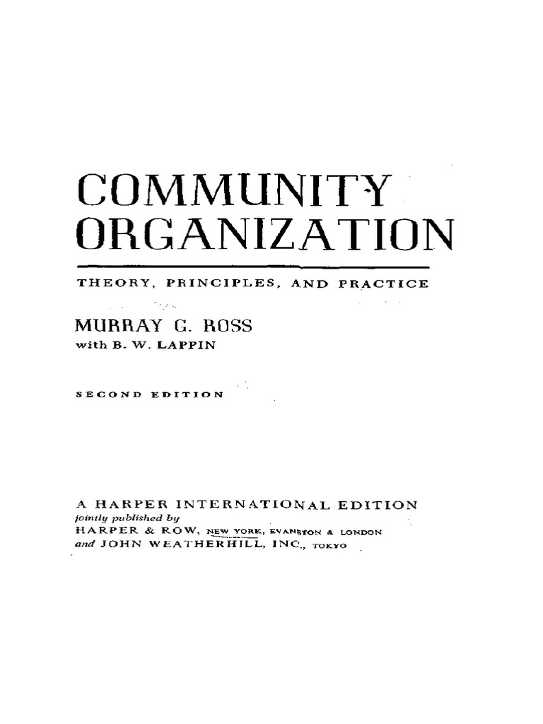 Community Organization Pdf Community Goal