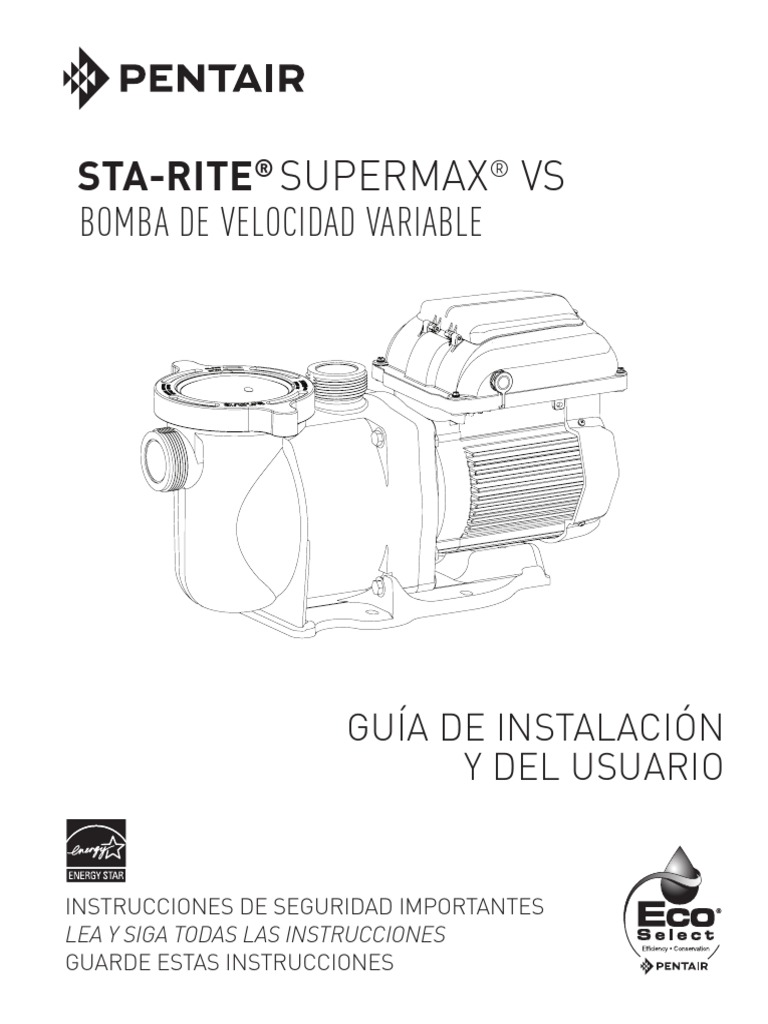 Supermax VS Bomba De Velocidad Variable: Sta-Rite | Piscina | Bomba