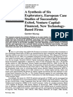ASynthesis of Six Exploratory, European Case Studies of Successfully Exited, Venture CapitalFinanced, New TechnologyBased Firms