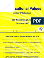 Organisational Values: Andre O'Callaghan