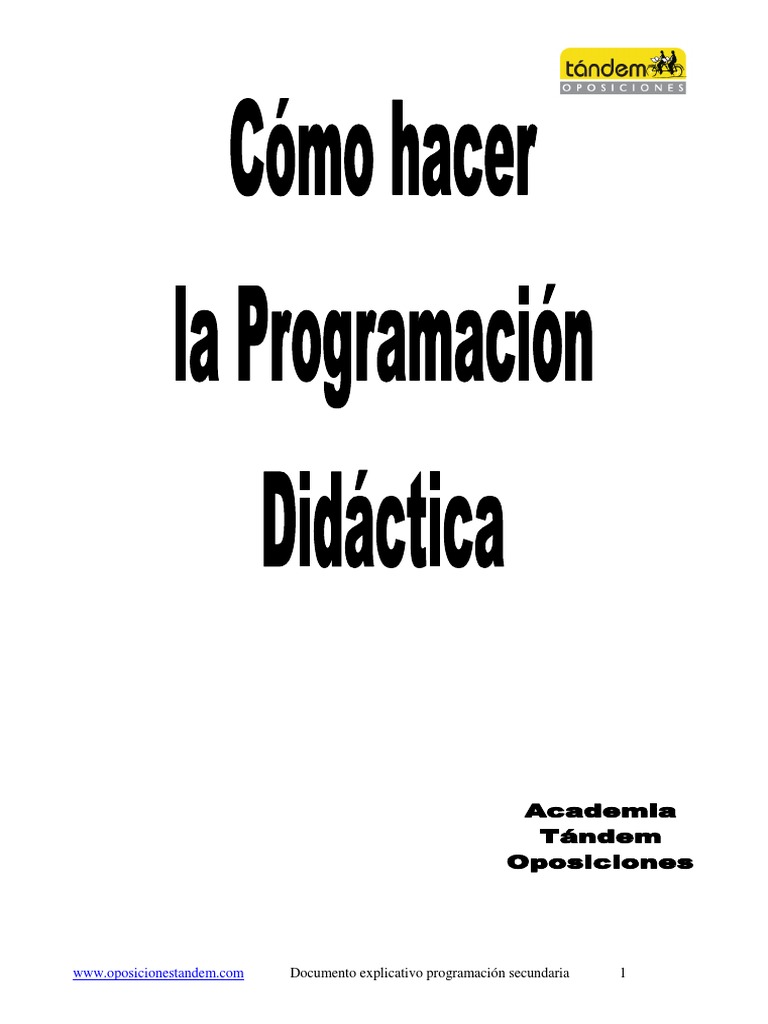 Como Hacer Programación Didáctica | PDF | Evaluación | Plan de estudios