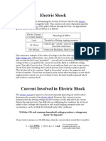 Electric Shock Current and Physiological Effects