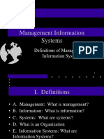 Definitions of Management Information Systems