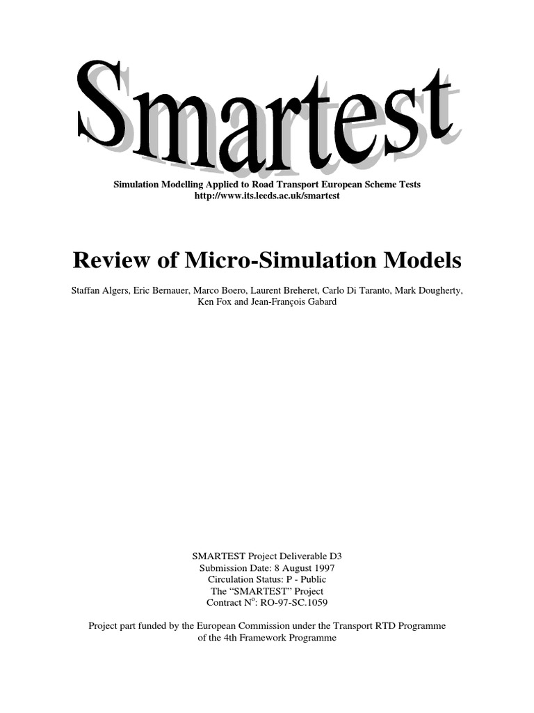 Review of Micro-Simulation Models - Leeds University 1998 | PDF ...