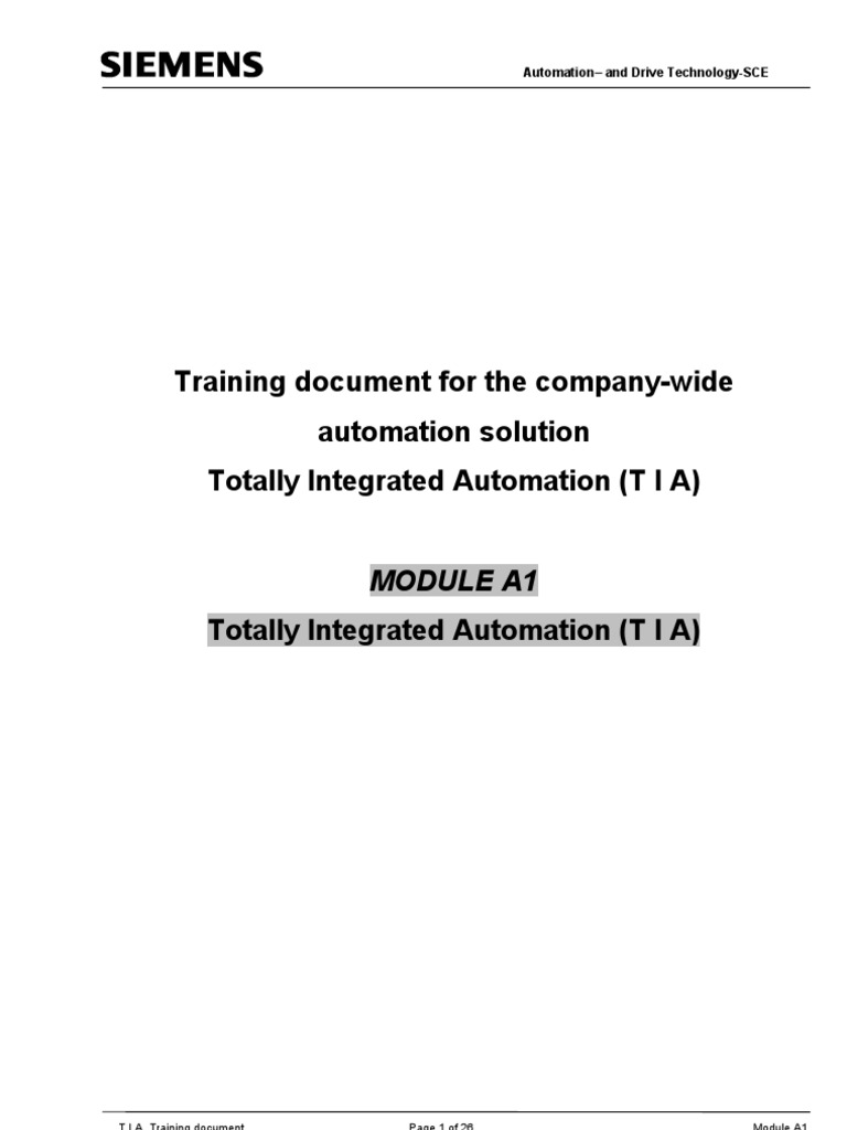 Siemens Tutorial Pdf Automation Programmable Logic Controller
