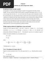 Predictions in Linear Regression Model