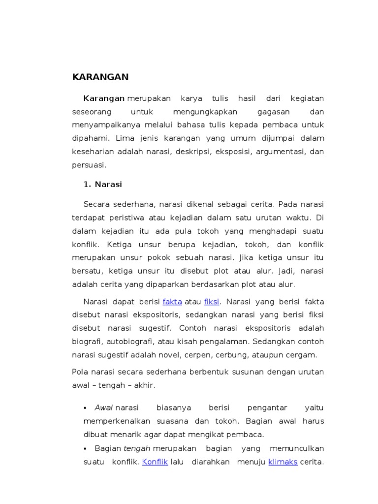 Bahasa Indonesia Jenis Karangan