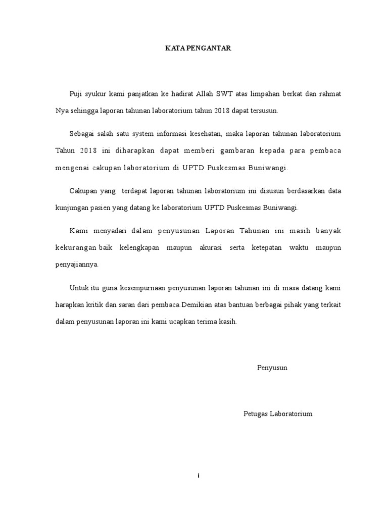 Kata Pengantar Laporan Lab Doc